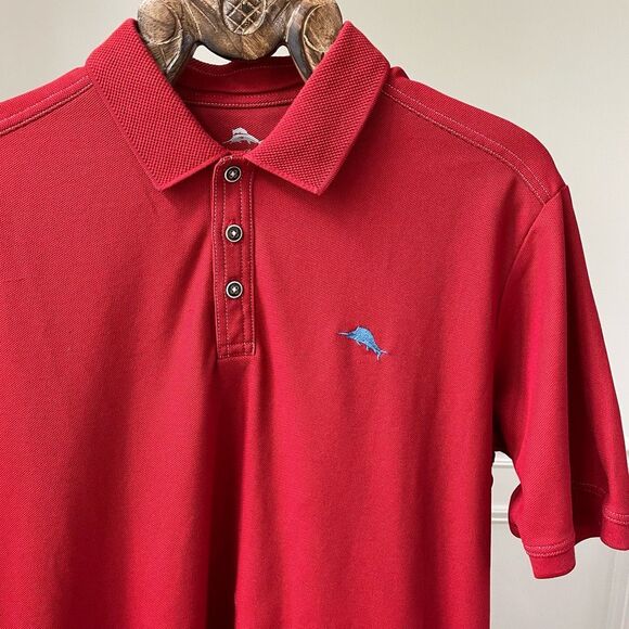 Tommy Bahama Brick Red Polo Golf Shirt L - Picture 1 of 6